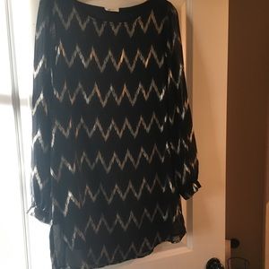 Silver and black dress